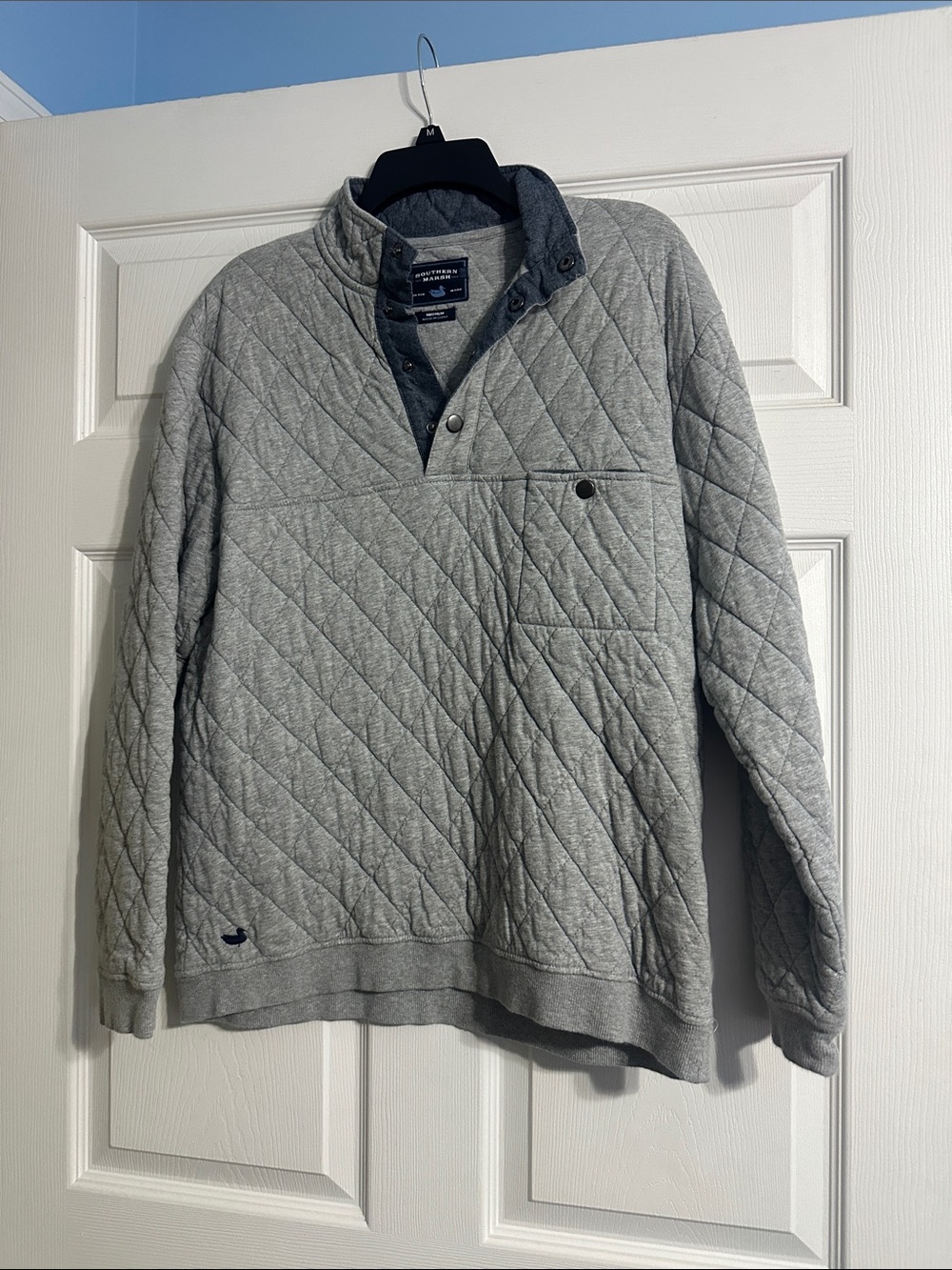 Southern Marsh Quilted Pullover Jacket Gray